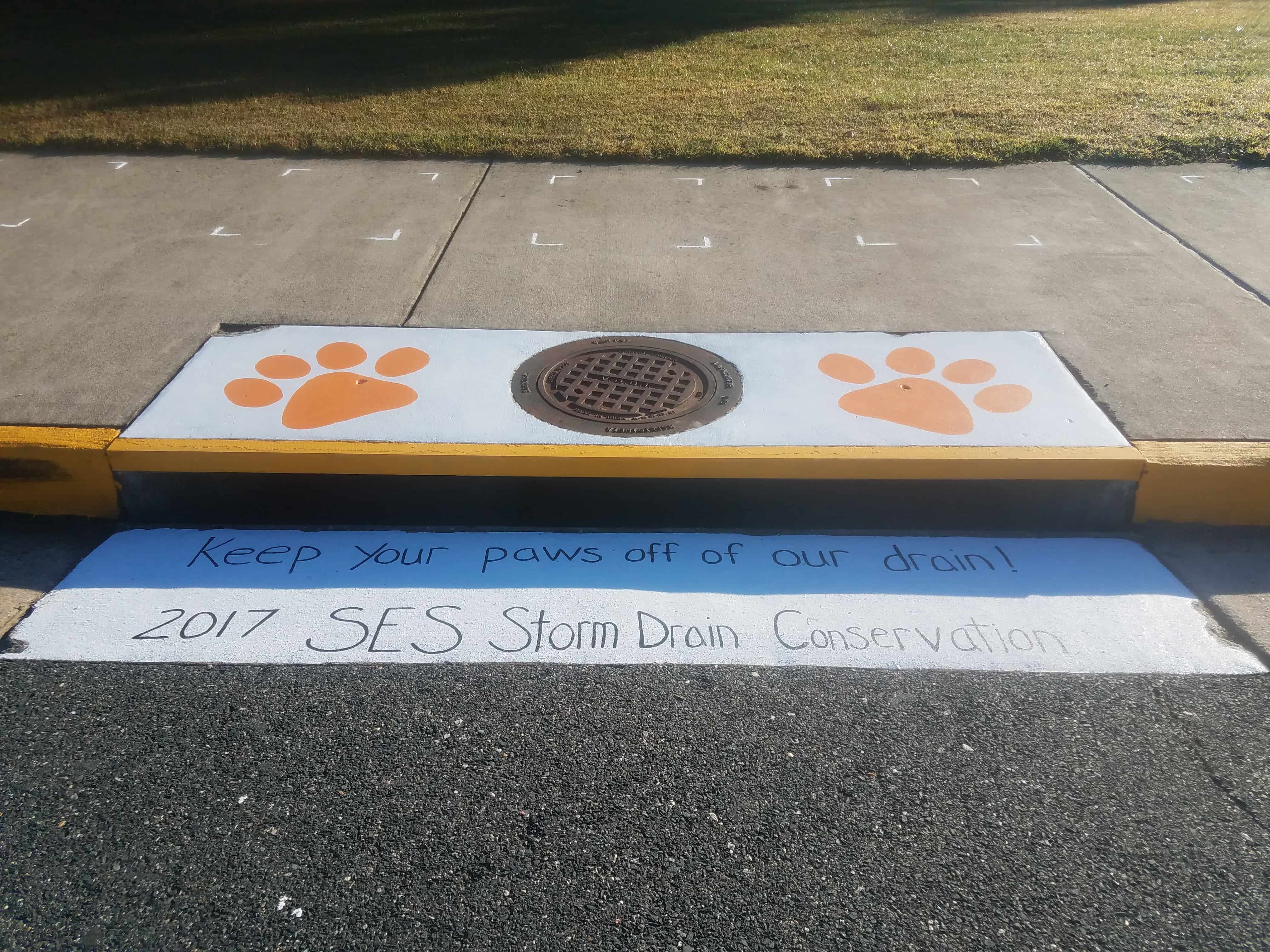 Action projects like painting storm drains can occur on or around school grounds so that transportation funding is not needed