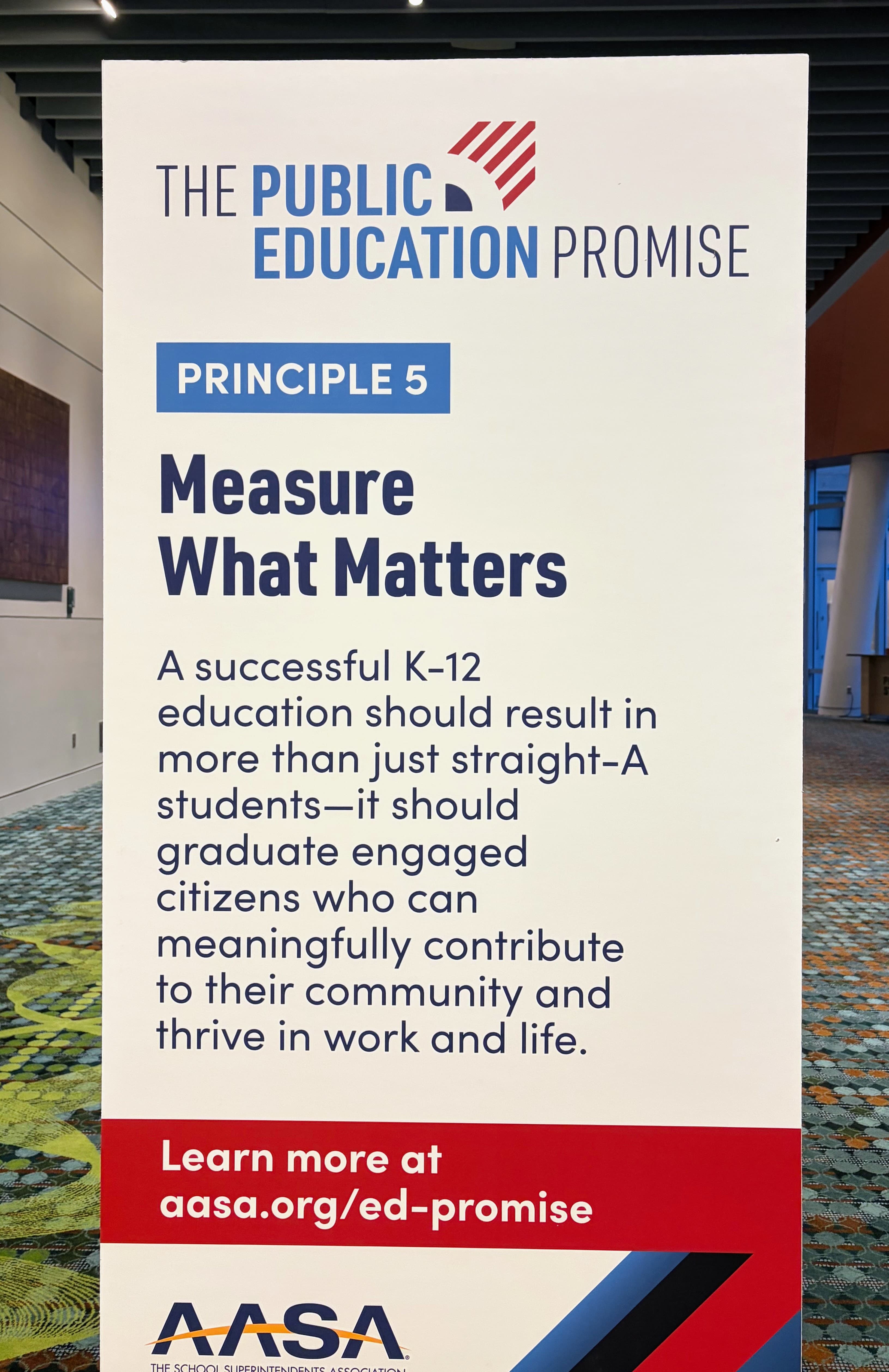 A sign with an important reminder to "Measure What Matters."