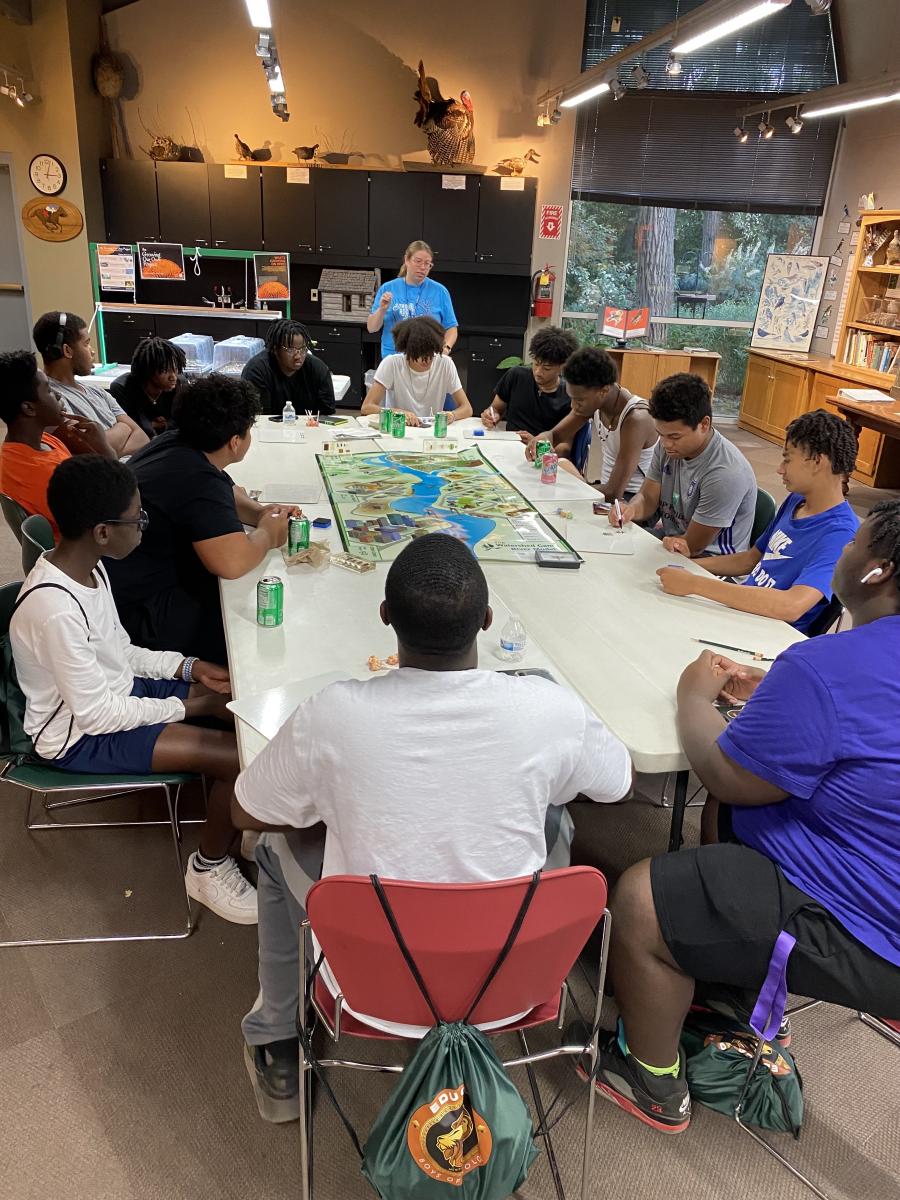 Participants make difficult choices to reduce sediment load in a playthrough of The Watershed Game copy_DW