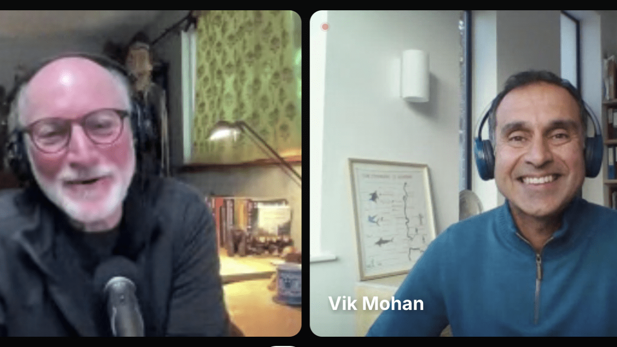 Gerry Ellis and Vik Mohan speak in a video call 