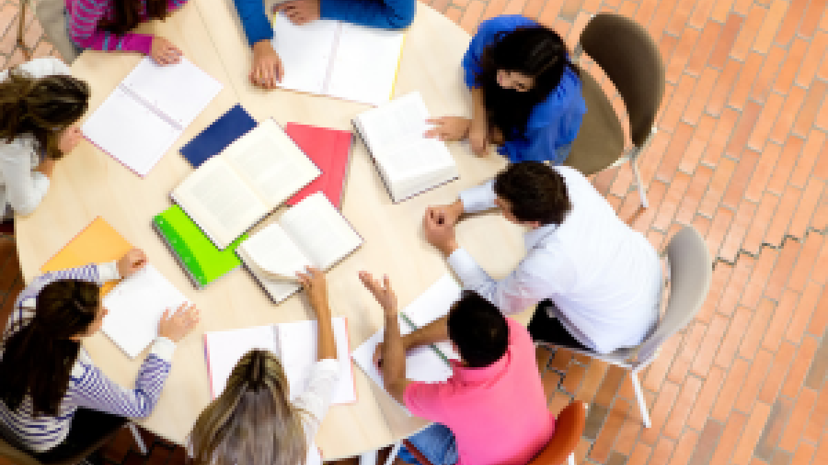 Students studying in a group