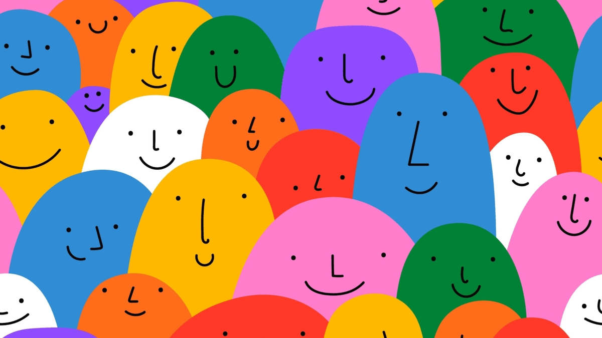 Abstract colorful people