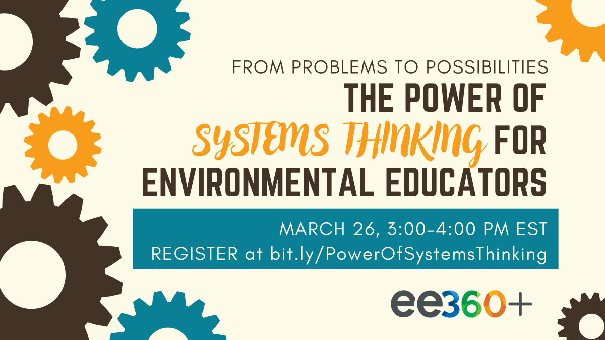 Multicolor gears with the text "The Power of Systems Thinking for Environmental Educators"