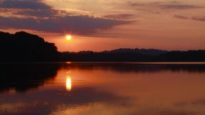 Photo of a lake at sunset