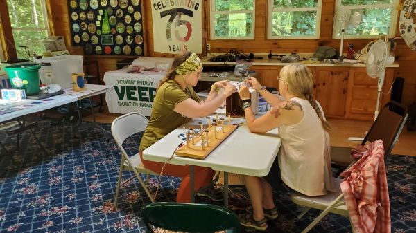 Teachers working with the Model Electrical Grid kit