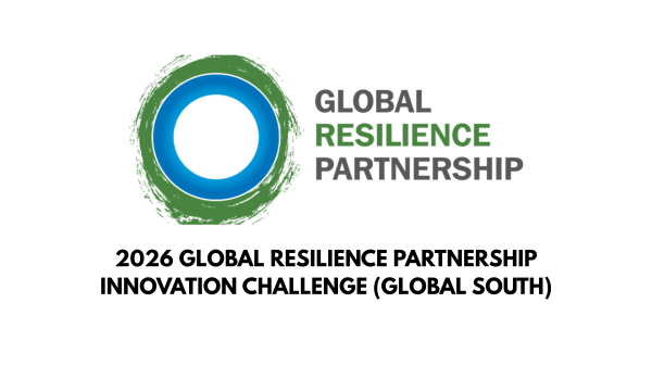 A banner announcing the Global Resilience Partnership Innovation Challenge with its logo and text