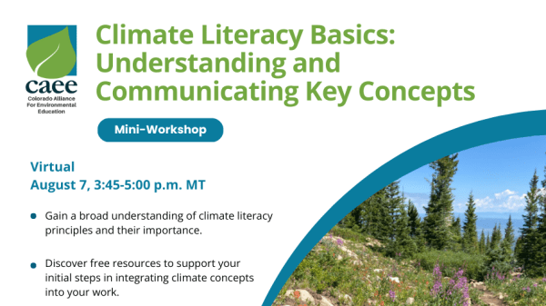 Image for Climate Literacy Mini-Workshop - August 7 Image for Climate Literacy Mini-Workshop - August 7