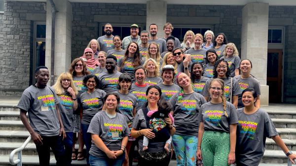Photo courtesy of CEE-Change Fellowship Group of CEE-Change Fellows standing on building steps