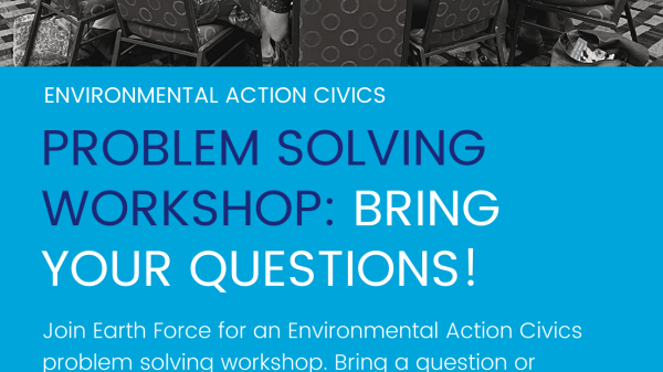 Educators sitting around a table with Earth Force staff with information on the workshop