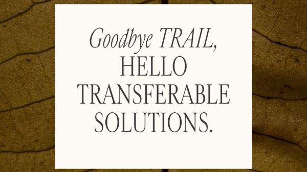 Inaugural Issue - Transferable Solutions Single brown leaf in background behind words as featured image in inaugural issue of "Transferable Solutions"