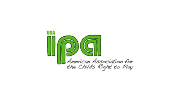 Green and black lettered logo with text that reads "USA IPA, American Association for the Child's Right to Play"