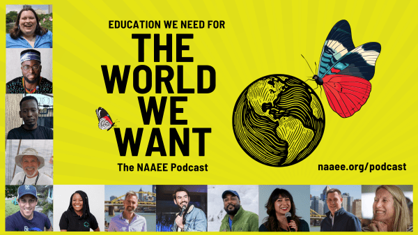 Twelve different faces represent the guests on The World We Want podcast