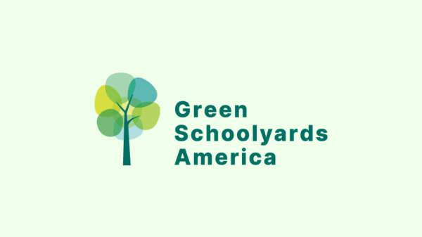Logo for Green Schoolyards America with tree