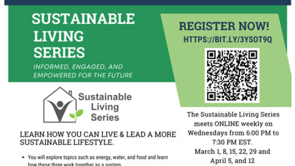 Sustainable Living and Leadership Series Flyer for the program