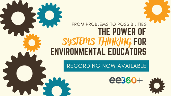 Multicolor gears surround the words "The Power of Systems Thinking for Environmental Educators"