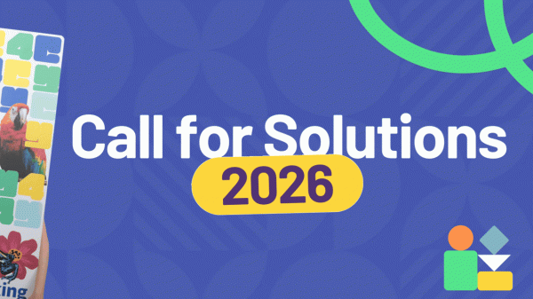 A banner for the UNDP Call for Solutions 2026 is displayed, with smiling volunteers standing to its left.