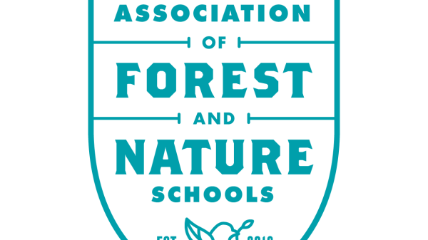 ERAFANS logo Badge shape with the writing "Eastern Region Association of Forest and Nature Schools"