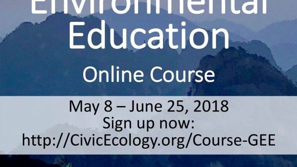 Global EE Course flyer with dates on mountain backdrop
