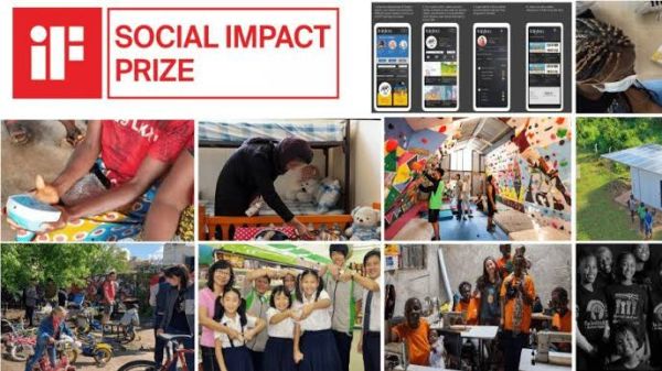 iF Social Impact Prize A collage showcases twelve distinct images related to the "iF SOCIAL IMPACT PRIZE."
