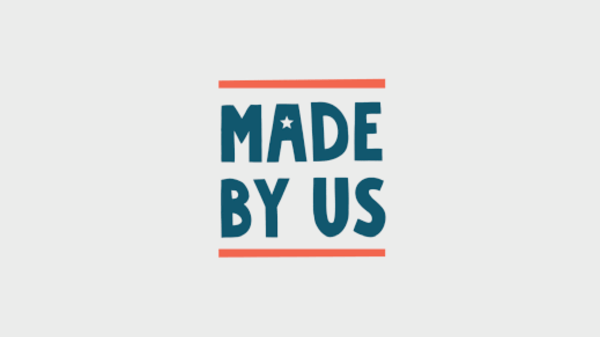 Red, white, and blue logo reading "Made By Us"