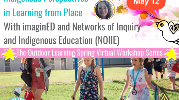 Photo of three young people holding nets, walking on a grassy field
