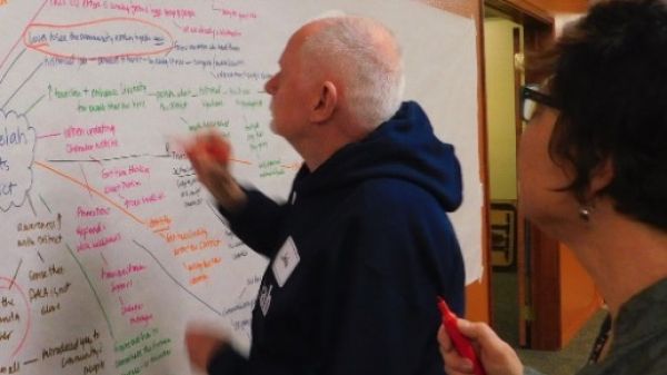 Photo of people creating a ripple effects map