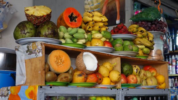 shelves of fresh produce