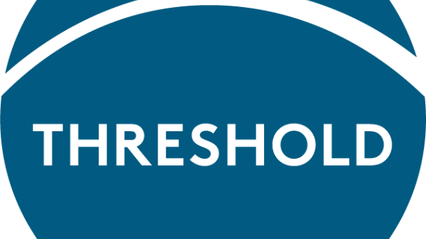 Threshold Logo - Blue circle with white arc across the top and the word "Threshold"
