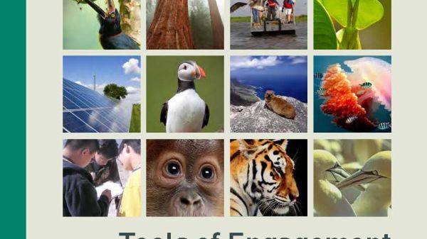 Book cover with a 4 by 4 grid of wildlife photos