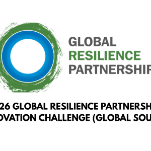 A banner announcing the Global Resilience Partnership Innovation Challenge with its logo and text