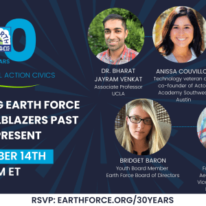 Image showing panelist photos and advertising the time/date of the panel