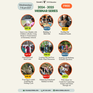 Wednesdays 7-8pm ET. 9 images each one referencing the webinar title. 