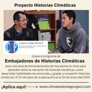 Climate Stories Ambassadors Spanish announcement