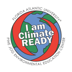 Students-designed Climate READY sticker with text that reads "I am Climate READY"