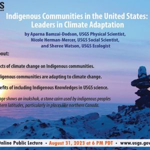 This image shows an inukshuk, a stone cairn used by Indigenous peoples in northern latitudes, particularly in places like northern Canada.