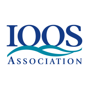 Logo with text that reads "IOOS Association"; between the two words are two graphic waves