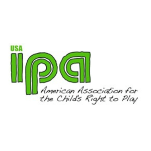 Green and black lettered logo with text that reads "USA IPA, American Association for the Child's Right to Play"