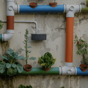 Creative planter made from PVC pipe
