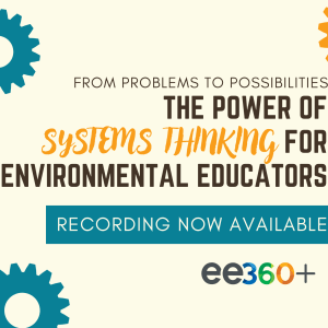 Multicolor gears surround the words "The Power of Systems Thinking for Environmental Educators"