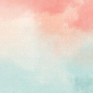 Abstract painting of peach and teal color swatches