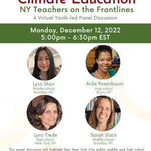 Four profile photos of teachers shown as panelists for this event