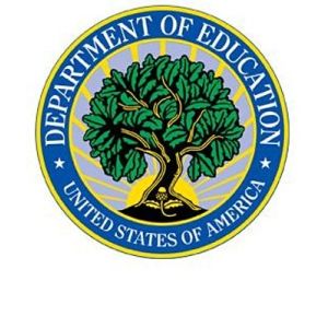 Graphic of a blue circular seal with a tree in the middle