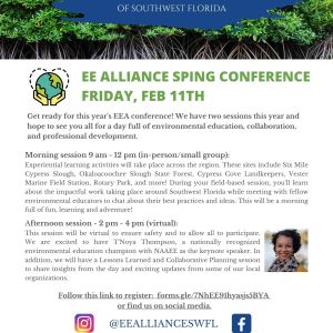 White flyer with a header image of green plants. Text is in this post.