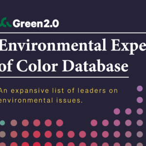 Promo graphic with a dark purple background and text that says, "Environmental Experts of Color Database"