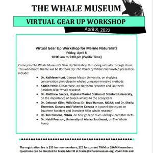 White background with black text included in post. Illustration of an orca whale on the upper left corner.