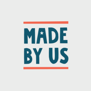Red, white, and blue logo reading "Made By Us"