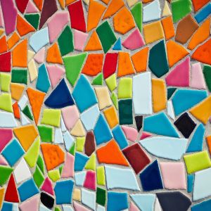 Colorful tile wall mosaic