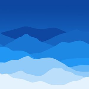 Illustration of mountain ranges in shades of blue