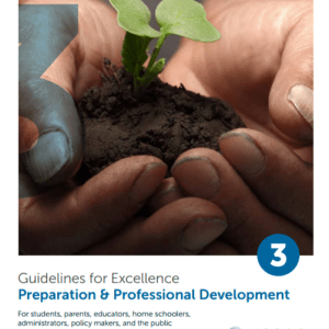 cover of professional development guidelines hands holding sprouting seed in soil
