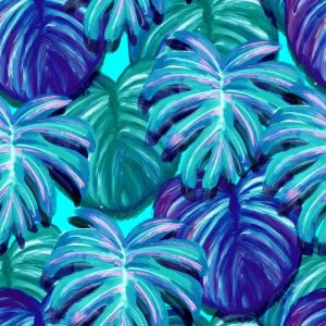 Painting of blue and green palm leaves. Credit: REPIC_STUDIO/Pixabay